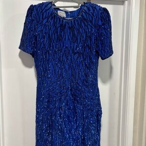 Stenay royal blue sequin sheath cocktail party dress size 10